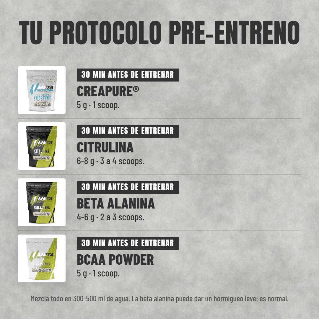 Protocolo del Pack Pre-entreno Stim Free