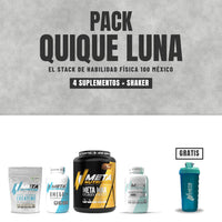 Pack Quique Luna: Meta Max, Creapure, Omega 3 y glicinato de magnesio con shaker pastillero gratis
