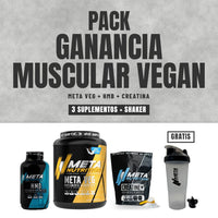 Pack Ganancia Muscular Vegan: Meta Veg, HMB y creatina con shaker gratis