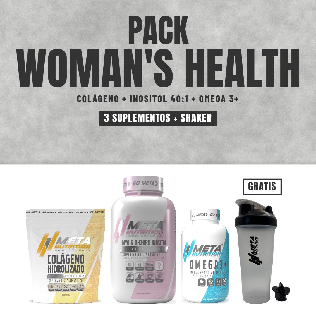 Pack Woman's Health: colágeno, inositol 40:1 y Omega 3 con shaker gratis